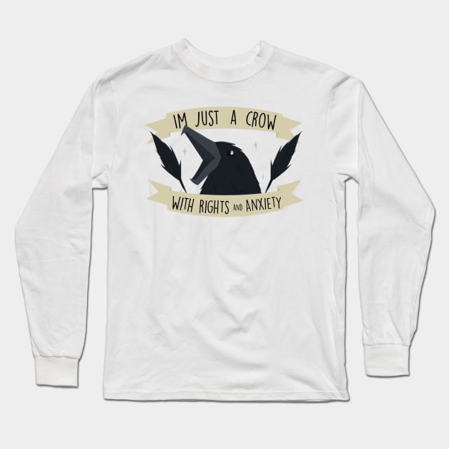 Cartoon Collection:  Anxiety Crow Long Sleeve T-Shirt by Next-Chapter